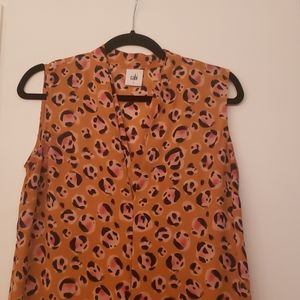 Cute Cabi Leopard Sleeveless Top